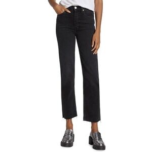 RE/DONE  70s stovepipe button fly jeans washed black denim XS S 25 26 27